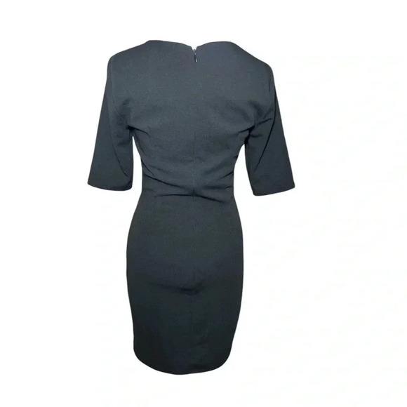 Lulus Made With Love Size 4 Little Black Dress Short Sleeve Knee Length Wrap - Picture 2 of 11